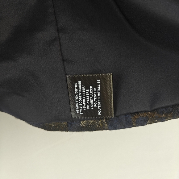 Lafayette 148 Gold Metallic Navy Painted Button Suit Jacket Women's Size 10 - Picture 10 of 15